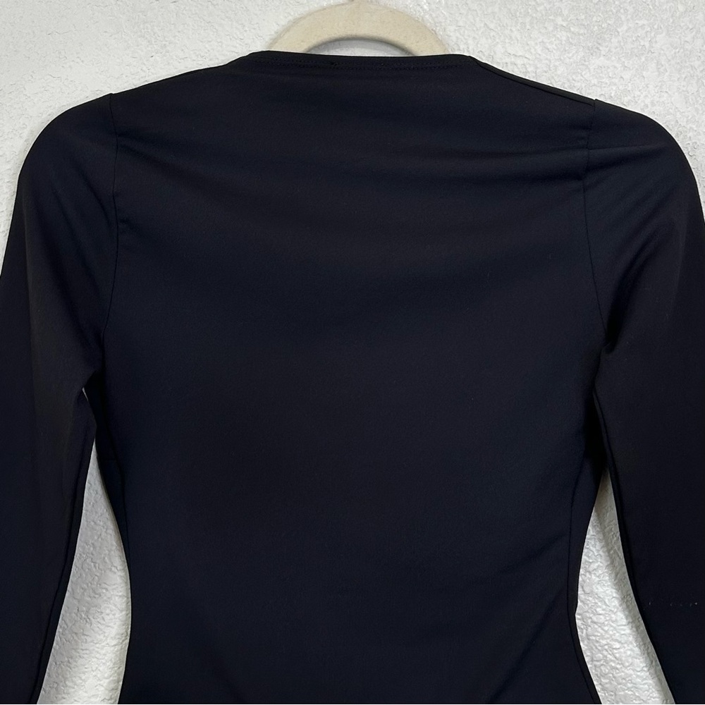 Free People Intimately Black V-neck 3/4 Sleeves Bodysuit, Size XS - Picture 6 of 11
